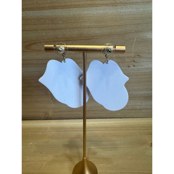 Purple lip and cheetah print earrings New without tag - Picture 3 of 3